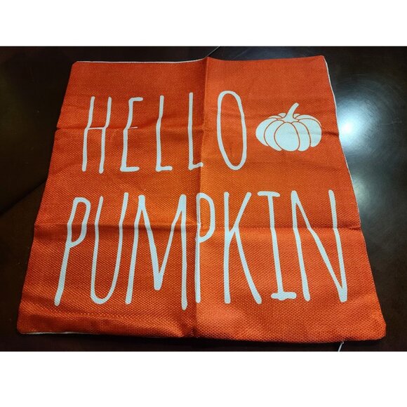 Pumpkin Decorative Pillow Cover Case Farmhouse Cottage Thanksgiving Fall Decor - Picture 11 of 11